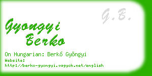 gyongyi berko business card